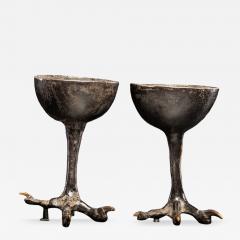 Two wooden witchcups mounted on birdlegs - 4705239