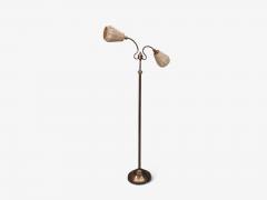 Tyringe Konsthantverk Double Floor Lamp Metal Fabric Sweden 1970s - 4813282