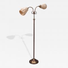 Tyringe Konsthantverk Double Floor Lamp Metal Fabric Sweden 1970s - 4824134