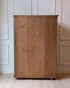 Tyrolean Early 19th Century Blue Painted Wardrobe with Hand Painted Floral Panel - 4812521