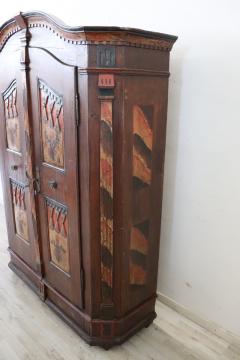 Tyrolen Antique Wardrobe with Secrets Hand Painted Pine Wood dated 1828 - 4228994