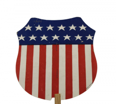 U S Shield Patriotic Printed Paddle Fan Circa 1918 - 4026935