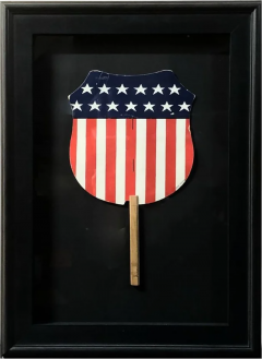 U S Shield Patriotic Printed Paddle Fan Circa 1918 - 4027171