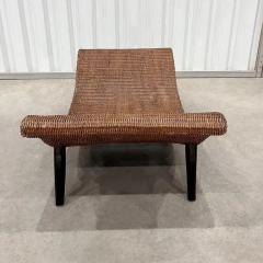 U shaped Bench in Hardwood Wicker Unknown Brazil c 1960 - 3605528