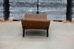 U shaped Bench in Hardwood Wicker Unknown Brazil c 1960 - 3605532