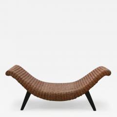 U shaped Bench in Hardwood Wicker Unknown Brazil c 1960 - 3709338