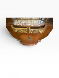 UNIQUE ART DECO BIRDSEYE MAPLE CABINET MIRROR BEVELED GLASS BRASS CURIO CASES - 4770896