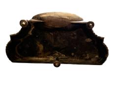 UNIQUE FRENCH 19TH CENTURY SILVERED BRONZE MONKEY CAT WITH FIREPLACE INKWELL - 4442619