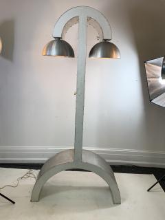 UNIQUE MODERNIST ALUMINUM AND WOOD FLOOR LAMP - 1170585