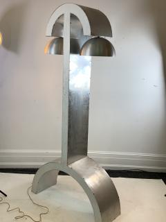 UNIQUE MODERNIST ALUMINUM AND WOOD FLOOR LAMP - 1170587