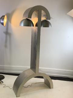 UNIQUE MODERNIST ALUMINUM AND WOOD FLOOR LAMP - 1170590