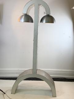 UNIQUE MODERNIST ALUMINUM AND WOOD FLOOR LAMP - 1170594