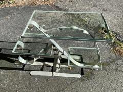 UNIQUE MODERNISTIC ALUMINUM AND GLASS COFFEE TABLE - 2547399