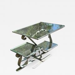 UNIQUE MODERNISTIC ALUMINUM AND GLASS COFFEE TABLE - 2549515