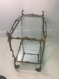 UNUSUAL ELABORATE BAROQUE BRONZE DRAGON BAR CART - 694646