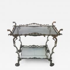 UNUSUAL ELABORATE BAROQUE BRONZE DRAGON BAR CART - 698832