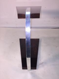 UNUSUAL MACASSAR AND ALUMINUM MODERNIST SIDE TABLE - 728600
