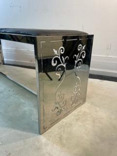UNUSUAL MODERN CHROME CUT OUT BENCH - 2257696