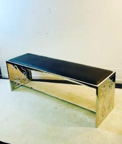 UNUSUAL MODERN CHROME CUT OUT BENCH - 2257698