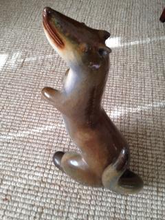 UNUSUAL MODERNIST ITALIAN TERRACOTTA WEASEL SCULPTURE - 781997