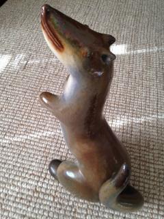 UNUSUAL MODERNIST ITALIAN TERRACOTTA WEASEL SCULPTURE - 781998
