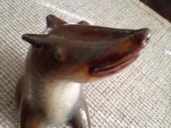 UNUSUAL MODERNIST ITALIAN TERRACOTTA WEASEL SCULPTURE - 782012