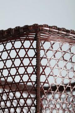 Ueda Shounsai Splayed Handled Flower Basket in Hexagonal Plaiting ca 1940 - 4817408