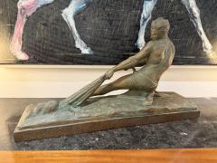 Ugo Cipriani Art Deco Bronzed Terracotta Sculpture The Fisherman by Ugo Cipriani France - 4748022