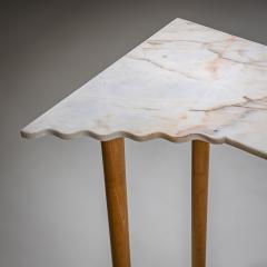 Ugo La Pietra Pair of Wall Consoles with Marble Tops attributed to Ugo la Pietra Italy - 4382193