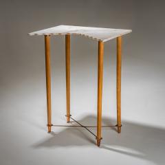 Ugo La Pietra Pair of Wall Consoles with Marble Tops attributed to Ugo la Pietra Italy - 4382196