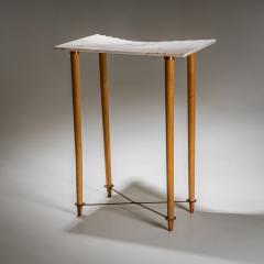 Ugo La Pietra Pair of Wall Consoles with Marble Tops attributed to Ugo la Pietra Italy - 4382197