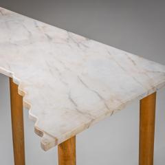 Ugo La Pietra Pair of Wall Consoles with Marble Tops attributed to Ugo la Pietra Italy - 4382198