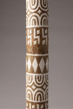 Ugo Zaccagnini Italian Ceramic Mid Century Design Table Lamp Sgraffito Primative - 4114819