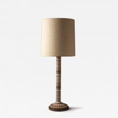 Ugo Zaccagnini Italian Ceramic Mid Century Design Table Lamp Sgraffito Primative - 4115006