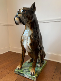 Ugo Zaccagnini Ugo Zaccagnini Figli Signed Life Size Dog Boxer Sculpture Ceramic Italy 1950s - 2547870