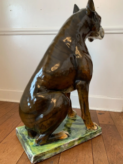 Ugo Zaccagnini Ugo Zaccagnini Figli Signed Life Size Dog Boxer Sculpture Ceramic Italy 1950s - 2547874