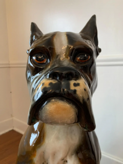 Ugo Zaccagnini Ugo Zaccagnini Figli Signed Life Size Dog Boxer Sculpture Ceramic Italy 1950s - 2547888