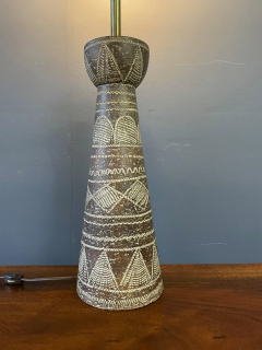 Ugo Zaccagnini Ugo Zaccagnini Italian Ceramic Sgraffito Primative Design Table Lamp Mid Century - 2547738