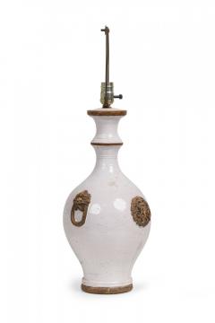 Ugo Zaccagnini Ugo Zaccagnini Italian Ceramic White Glaze Urn Vase Form Table Lamp - 4162905