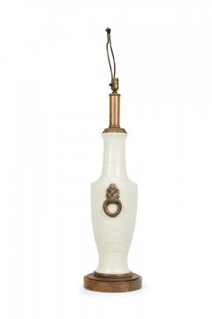 Ugo Zaccagnini Ugo Zaccagnini Mid Century Italian Ceramic Tall Urn Table Lamp on Wood Stand - 4162708