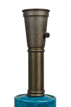 Ugo Zaccagnini Ugo Zaccagnini Mid Century Italian Ceramic Turquoise Blue Glazed Table Lamp - 4162728
