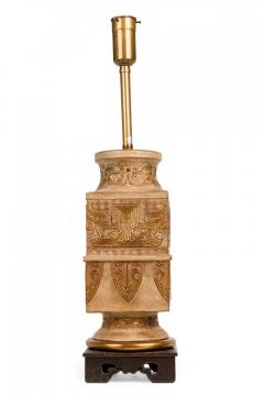 Ugo Zaccagnini Ugo Zaccagnini for Marbro Ceramic Western Zhou Dynasty Style Footed Table Lamp - 4162585