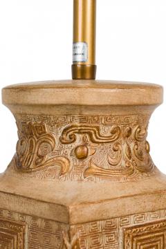 Ugo Zaccagnini Ugo Zaccagnini for Marbro Ceramic Western Zhou Dynasty Style Footed Table Lamp - 4162588