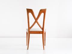 Ulderico Carlo Forni Set of Six Ulderico Carlo Forni Dining Chairs in Cherry Wood Italy 1940s - 1190626