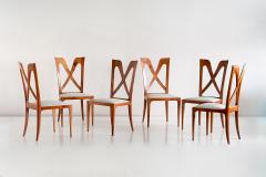 Ulderico Carlo Forni Set of Six Ulderico Carlo Forni Dining Chairs in Cherry Wood Italy 1940s - 1190627