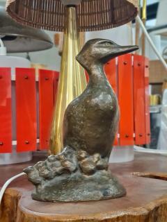 Ulf Tikkanen Great Crested Grebe Bronze Bird Sculpture 1960s - 3962834