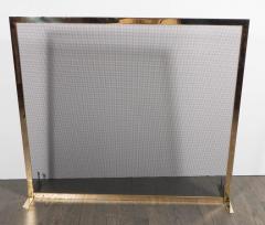 Ultra Chic Custom Minimalist Fire Screen Polished and Lacquered Brass - 1579089