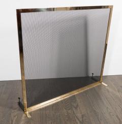 Ultra Chic Custom Minimalist Fire Screen Polished and Lacquered Brass - 1579092