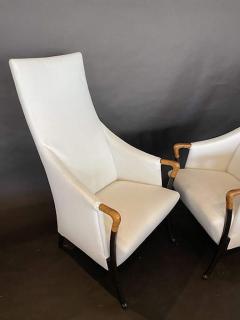 Umberto Asnago Pair of Italian Modern Walnut Ebonized Club Chairs Umberto Asnago - 4651204