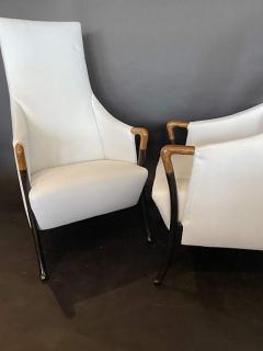 Umberto Asnago Pair of Italian Modern Walnut Ebonized Club Chairs Umberto Asnago - 4651209